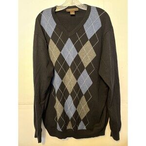 Black Modern grampa Fit Cotton Cashmere Knit sweater sz XL by Sebatian Cooper